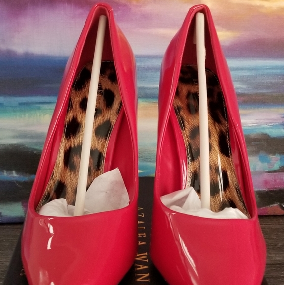 Azalea Wang Cherry Red Patent Leather Pumps - Picture 3 of 6